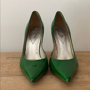Green Guess heels